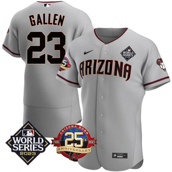 Men's Arizona Diamondbacks Jersey 2023 World Series & 25th Anniversary Patch Jersey - All Stitched - Image 2