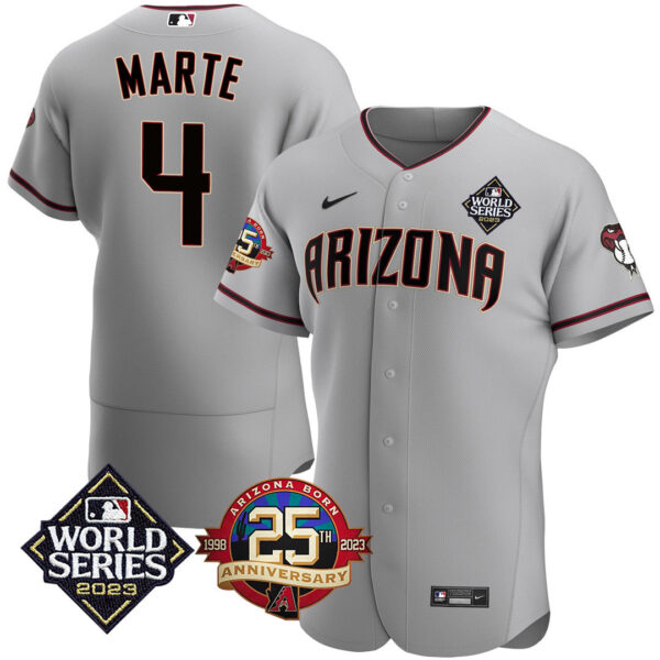 Men's Arizona Diamondbacks Jersey 2023 World Series & 25th Anniversary Patch Jersey - All Stitched - Image 4