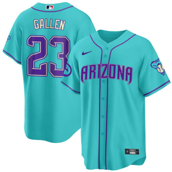 Men's 2024 Arizona Diamondbacks Teal Purple Jersey - All Stitched - Image 2