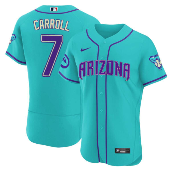 Men's 2024 Arizona Diamondbacks Teal Purple Jersey - All Stitched - Image 7