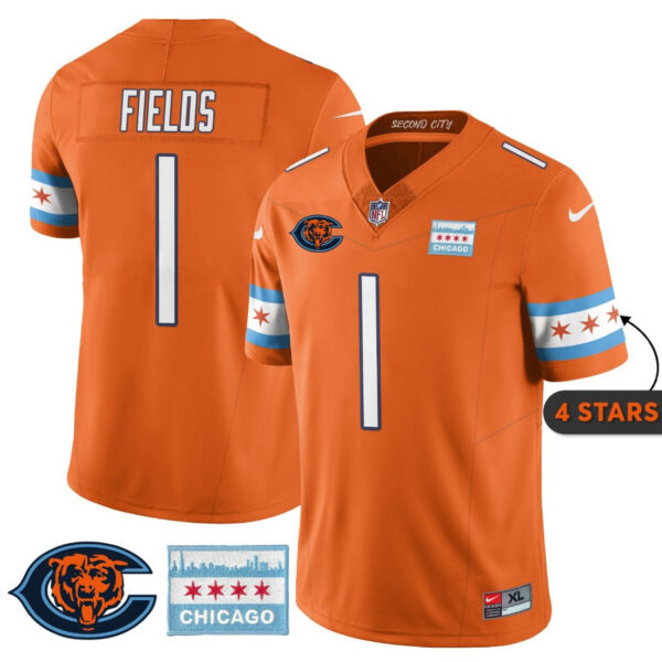 Men’s Chicago Bears City Edition Jersey - Chicago Flag - All Stitched - Image 16