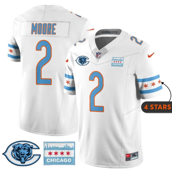 Men’s Chicago Bears City Edition Jersey - Chicago Flag - All Stitched - Image 23