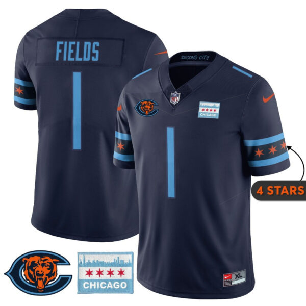 Men’s Chicago Bears City Edition Jersey - Chicago Flag - All Stitched - Image 6