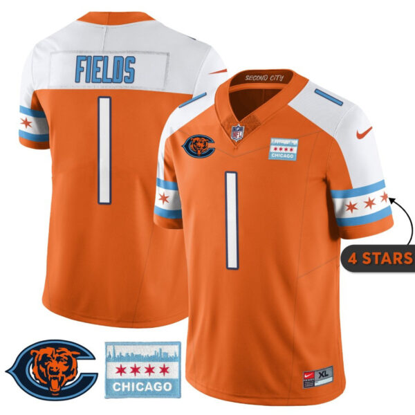 Men’s Chicago Bears City Edition Jersey - Chicago Flag - All Stitched - Image 11