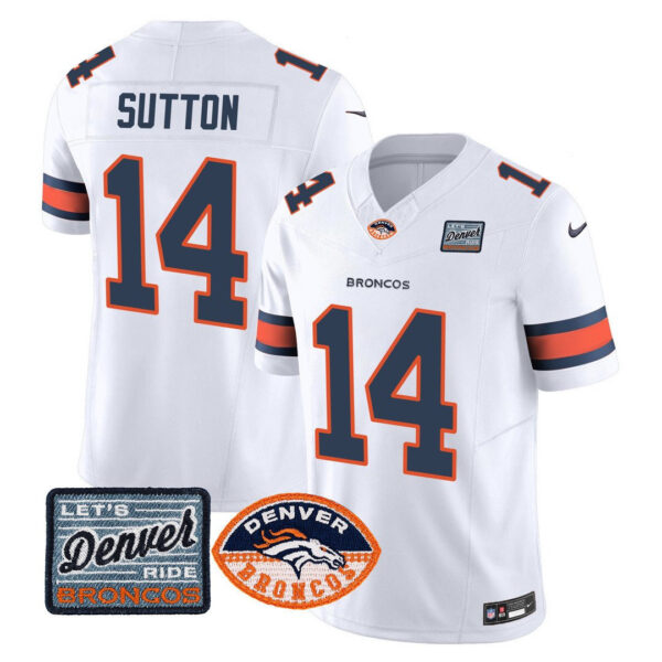 Men's Denver Broncos Logo Patch Limited Jersey - All Stitched - Image 14