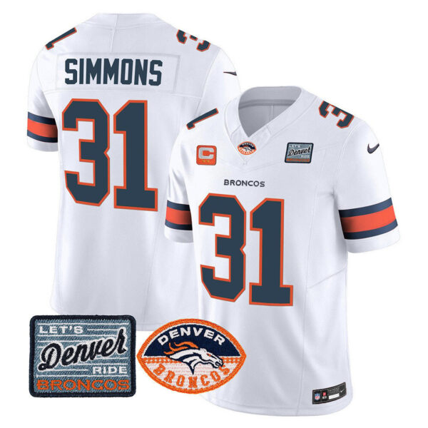 Men's Denver Broncos Logo Patch Limited Jersey - All Stitched - Image 15