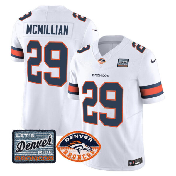 Men's Denver Broncos Logo Patch Limited Jersey - All Stitched - Image 12