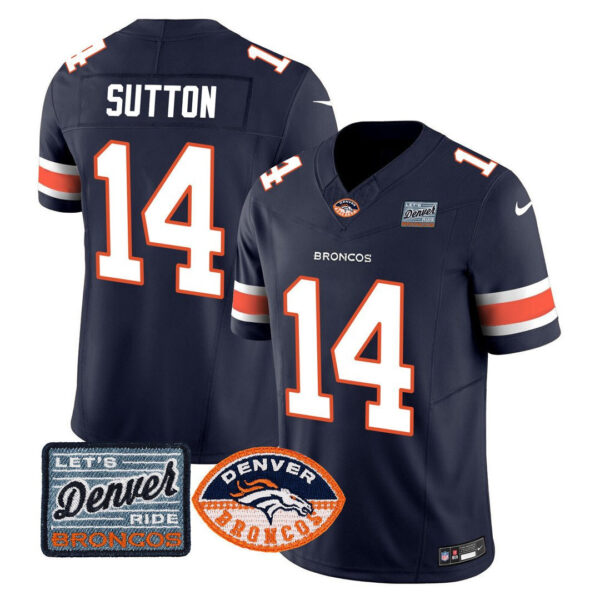 Men's Denver Broncos Logo Patch Limited Jersey - All Stitched - Image 9