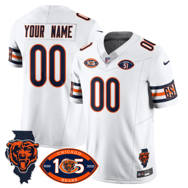 Bears 1920-2025 The Bears Vapor Limited Custom Jersey - All Stitched - Image 4