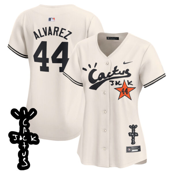Women's Astros Cactus Jack Patch Vapor Premier Limited Jersey V2 - All Stitched - Image 6
