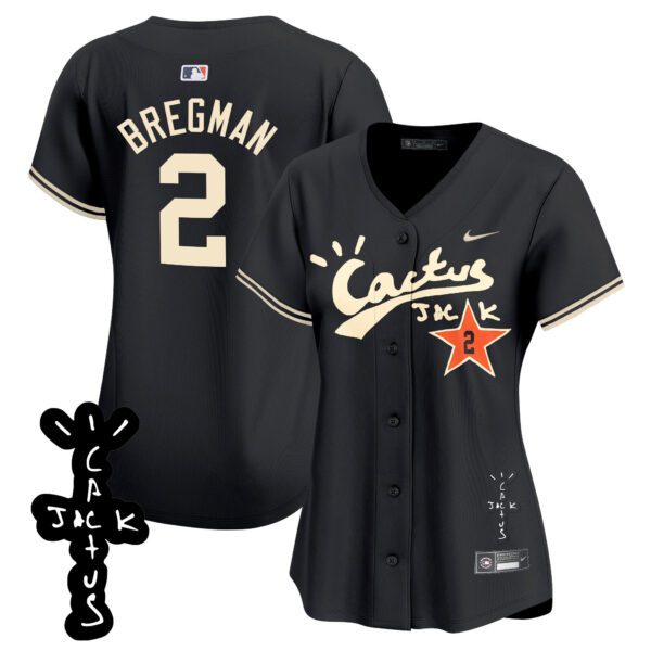 Women's Astros Cactus Jack Patch Vapor Premier Limited Jersey V2 - All Stitched - Image 22