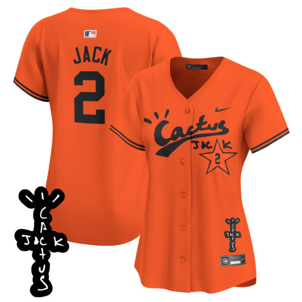 Women's Astros Cactus Jack Patch Vapor Premier Limited Jersey V2 - All Stitched - Image 29