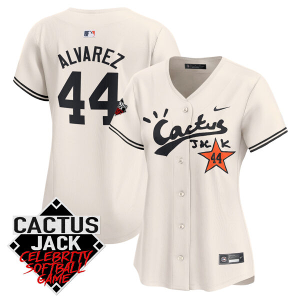 Women's Astros Cactus Jack Celebrity Softball Game Patch Vapor Premier Limited Jersey V2 - All Stitched - Image 6