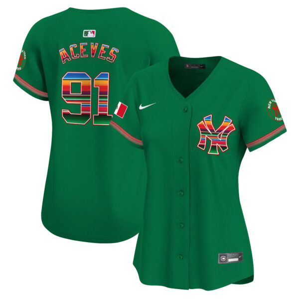 Women's New York Yankees Mexico Vapor Premier Limited Jersey - All Stitched - Image 32