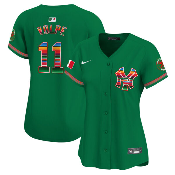Women's New York Yankees Mexico Vapor Premier Limited Jersey - All Stitched - Image 34