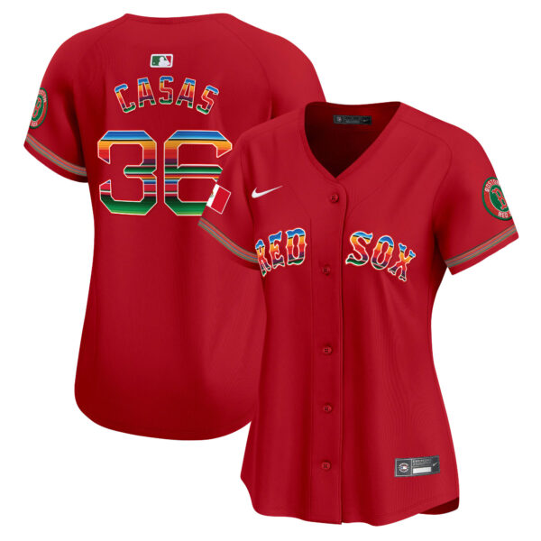 Women's Boston Red Sox Mexico Vapor Premier Limited Jersey - All Stitched - Image 25