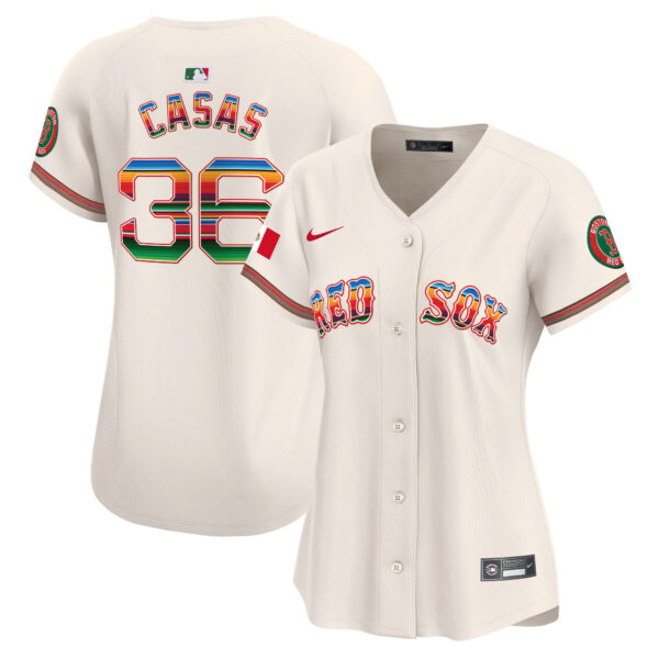 Women's Boston Red Sox Mexico Vapor Premier Limited Jersey - All Stitched - Image 32