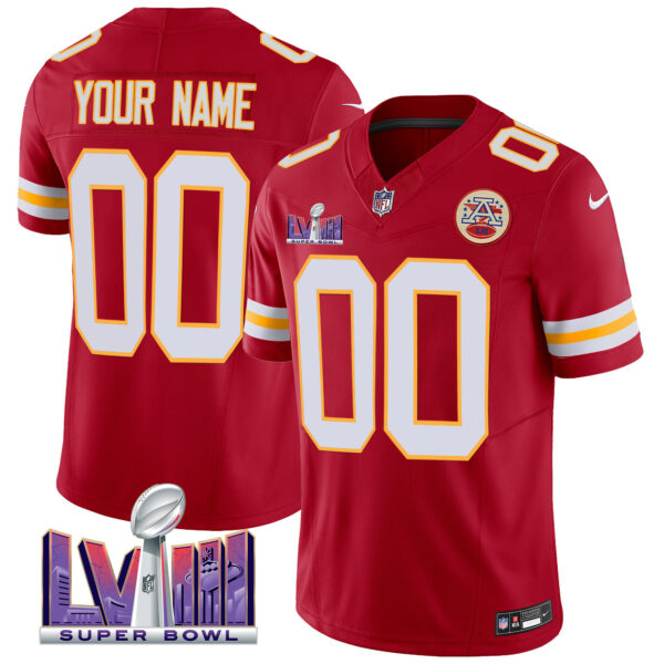 Chiefs Super Bowl LVIII Patch Vapor Custom Jersey - All Stitched - Image 6