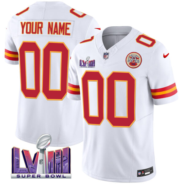 Chiefs Super Bowl LVIII Patch Vapor Custom Jersey - All Stitched - Image 7