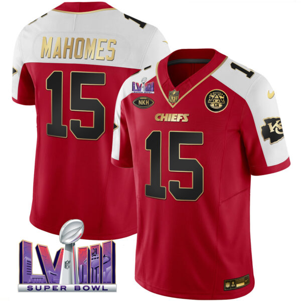 Men's Chiefs Super Bowl LVIII Patch Vapor Jersey V2 - All Stitched - Image 8