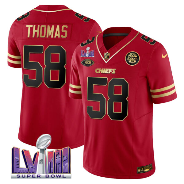 Men's Chiefs Super Bowl LVIII Patch Vapor Jersey V2 - All Stitched - Image 17