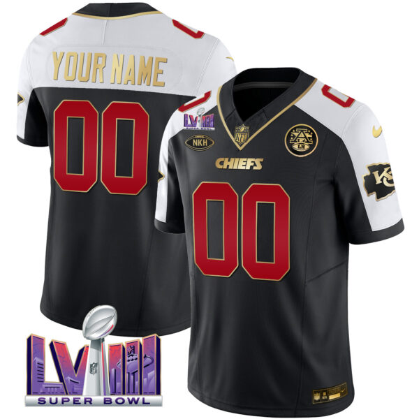 Chiefs Super Bowl LVIII Patch Vapor Custom Jersey V2 - All Stitched
