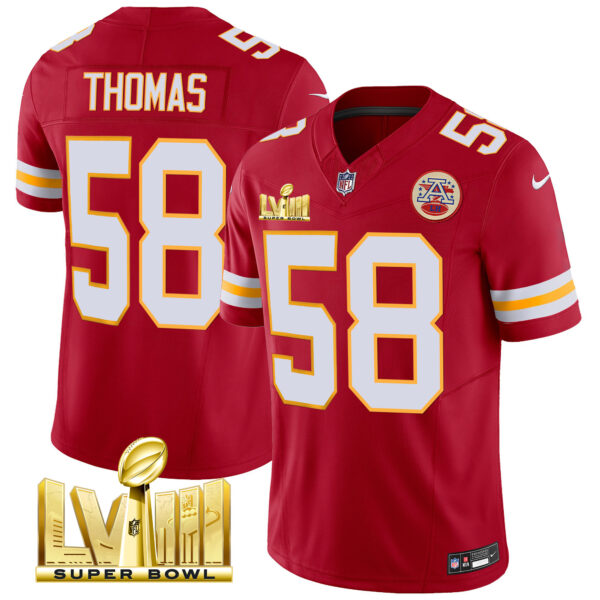 Men's Chiefs Super Bowl LVIII Gold Patch Vapor Jersey - All Stitched - Image 38
