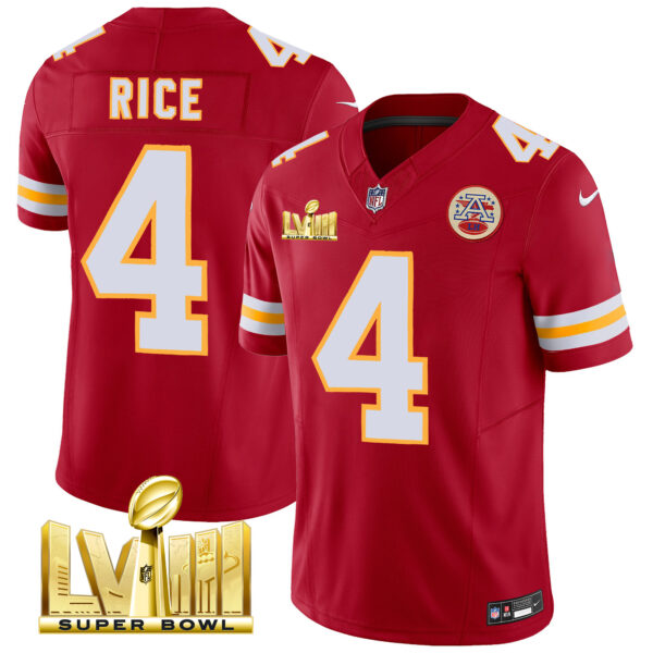 Men's Chiefs Super Bowl LVIII Gold Patch Vapor Jersey - All Stitched - Image 42