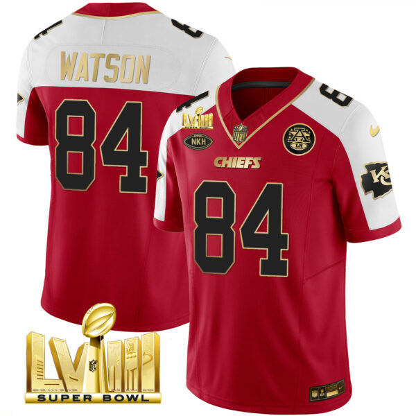 Men's Chiefs Super Bowl LVIII Gold Patch Vapor Jersey V2 - All Stitched - Image 19