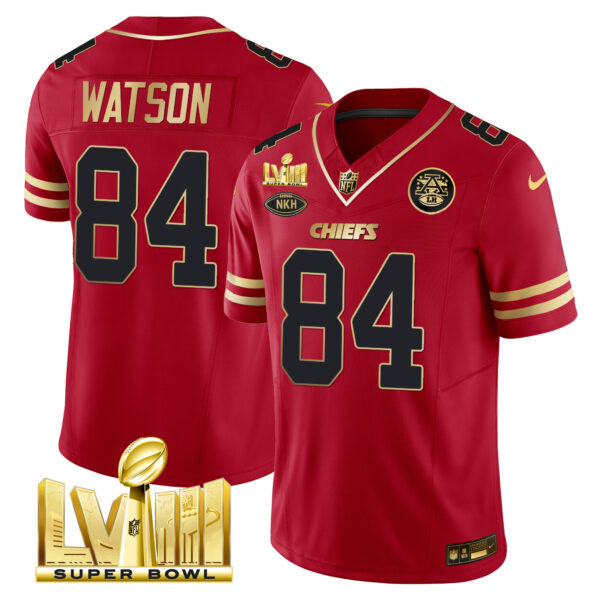 Men's Chiefs Super Bowl LVIII Gold Patch Vapor Jersey V2 - All Stitched - Image 26