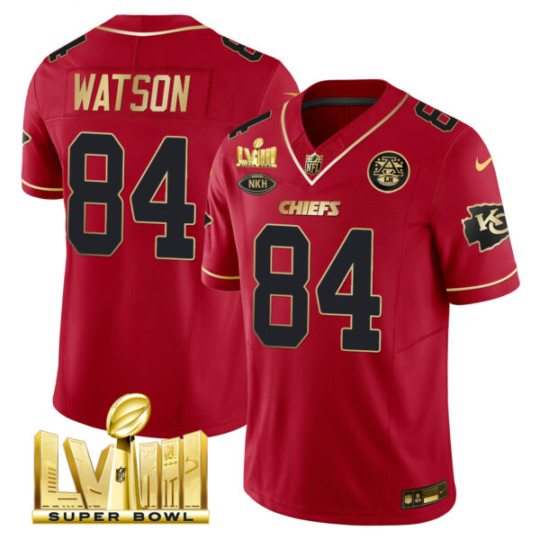 Men's Chiefs Super Bowl LVIII Gold Patch Vapor Jersey V2 - All Stitched - Image 33
