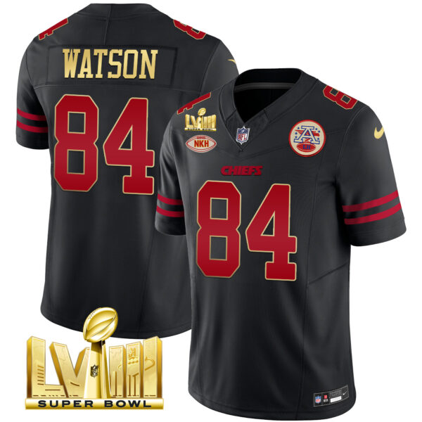 Men's Chiefs Super Bowl LVIII Gold Patch Vapor Jersey V2 - All Stitched - Image 40