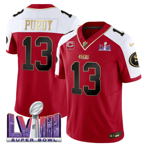 Men's 49ers Super Bowl LVIII Patch Vapor Jersey - All Stitched - Image 43