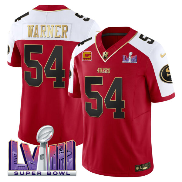 Men's 49ers Super Bowl LVIII Patch Vapor Jersey - All Stitched - Image 45