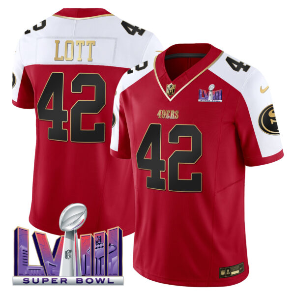 Men's 49ers Super Bowl LVIII Patch Vapor Jersey - All Stitched - Image 49