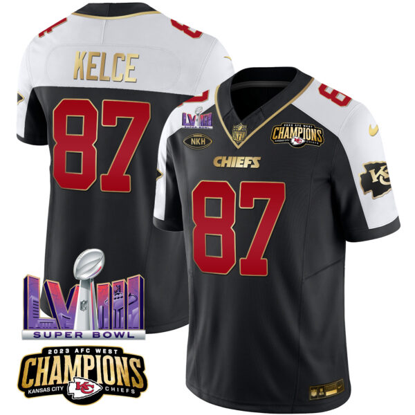 Men's Chiefs AFC West Champions & Super Bowl LVIII Patch Vapor Jersey - All Stitched - Image 2