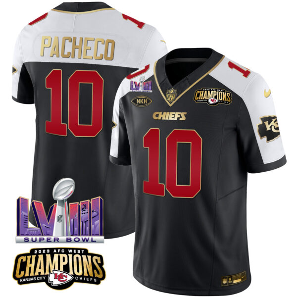 Men's Chiefs AFC West Champions & Super Bowl LVIII Patch Vapor Jersey - All Stitched - Image 4