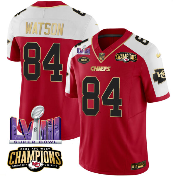 Men's Chiefs AFC West Champions & Super Bowl LVIII Patch Vapor Jersey - All Stitched - Image 12