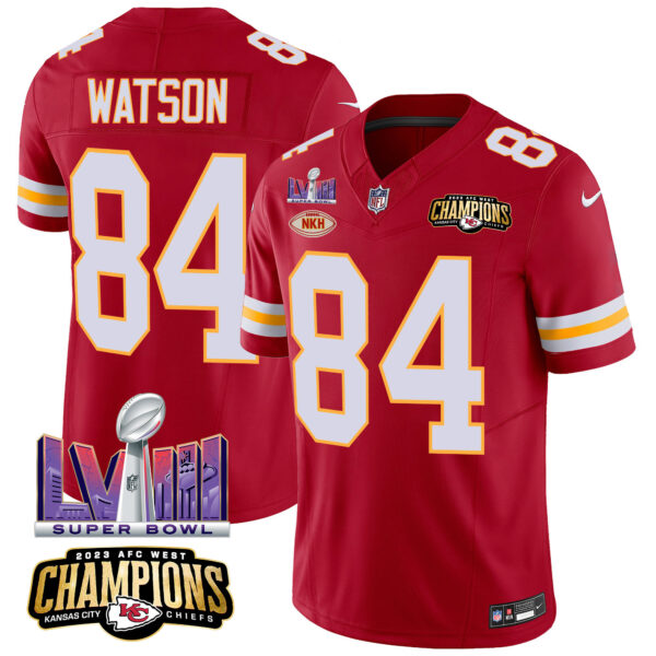 Men's Chiefs AFC West Champions & Super Bowl LVIII Patch Vapor Jersey - All Stitched - Image 40