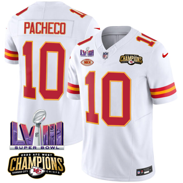 Men's Chiefs AFC West Champions & Super Bowl LVIII Patch Vapor Jersey - All Stitched - Image 46
