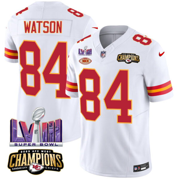 Men's Chiefs AFC West Champions & Super Bowl LVIII Patch Vapor Jersey - All Stitched - Image 47