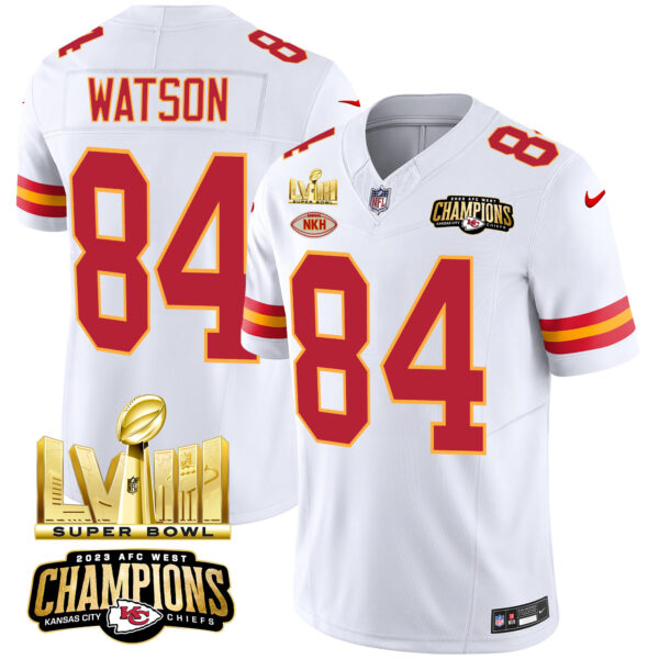Men's Chiefs AFC West Champions & Super Bowl LVIII Gold Patch Vapor Jersey - All Stitched - Image 47