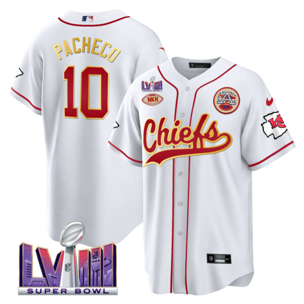 Men's Chiefs Super Bowl LVIII Patch Baseball Jersey - All Stitched - Image 14