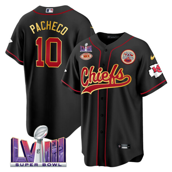 Men's Chiefs Super Bowl LVIII Patch Baseball Jersey - All Stitched - Image 22