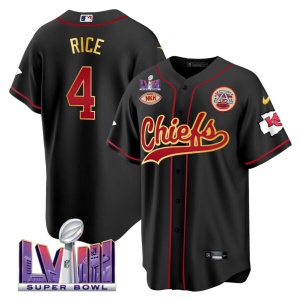 Men's Chiefs Super Bowl LVIII Patch Baseball Jersey - All Stitched - Image 23