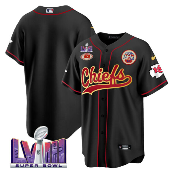 Men's Chiefs Super Bowl LVIII Patch Baseball Jersey - All Stitched - Image 24