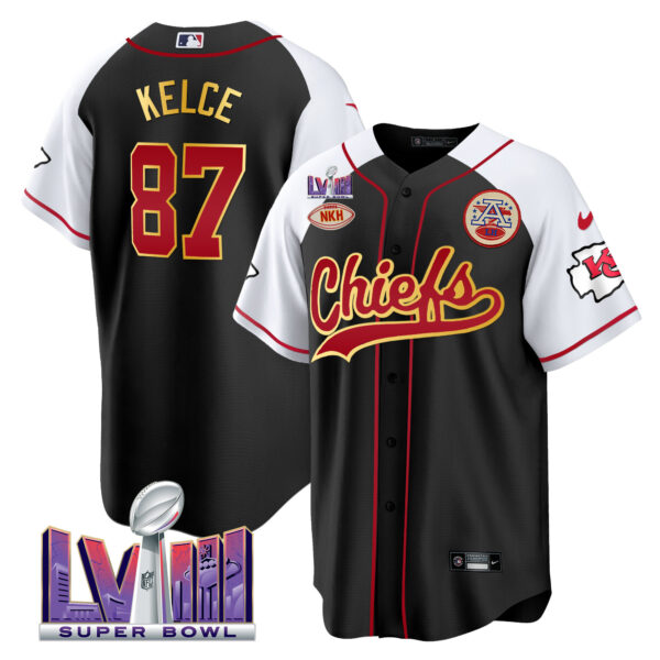 Men's Chiefs Super Bowl LVIII Patch Baseball Jersey - All Stitched - Image 26