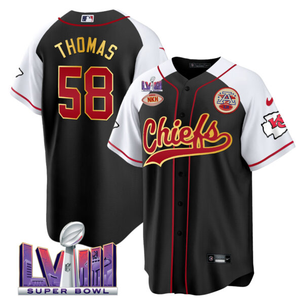 Men's Chiefs Super Bowl LVIII Patch Baseball Jersey - All Stitched - Image 28