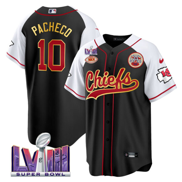 Men's Chiefs Super Bowl LVIII Patch Baseball Jersey - All Stitched - Image 30