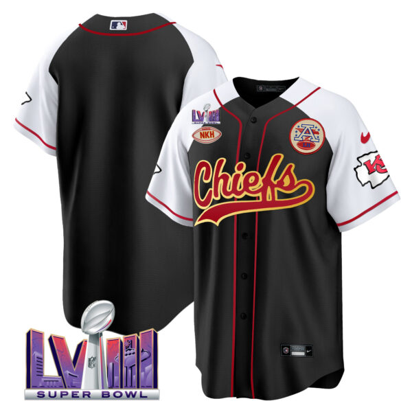 Men's Chiefs Super Bowl LVIII Patch Baseball Jersey - All Stitched - Image 32